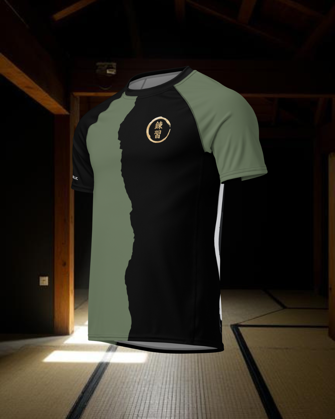 black and od green rashguard