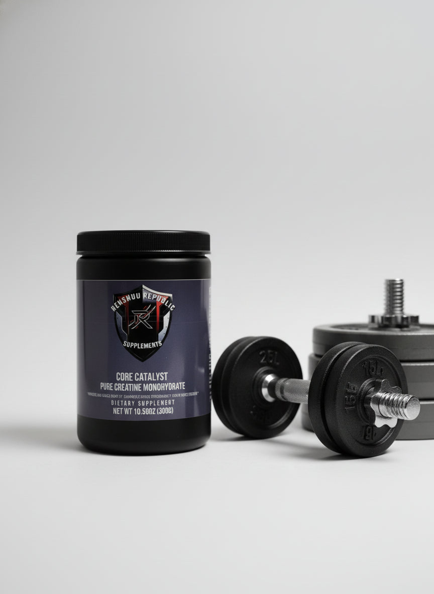 Supplement container with a label on a reflective surface