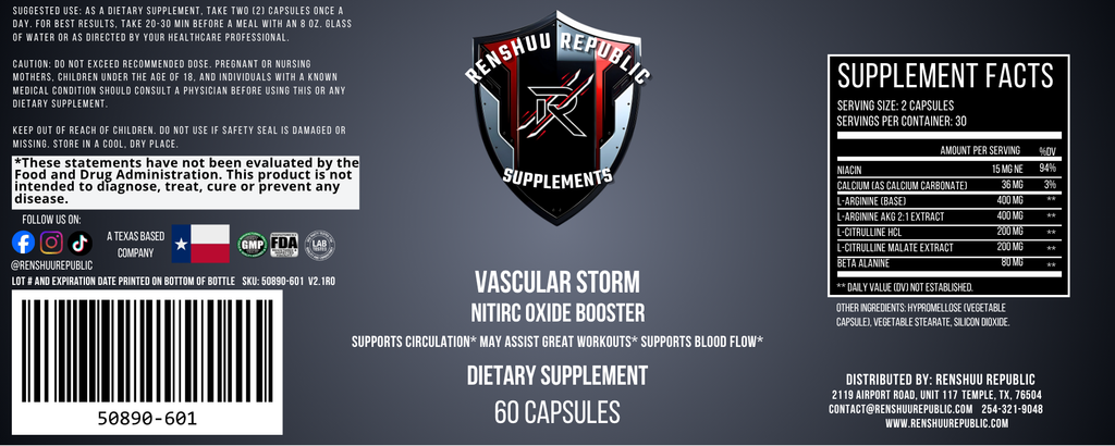 Vascular Storm – Nitric Oxide Booster (Capsules)
