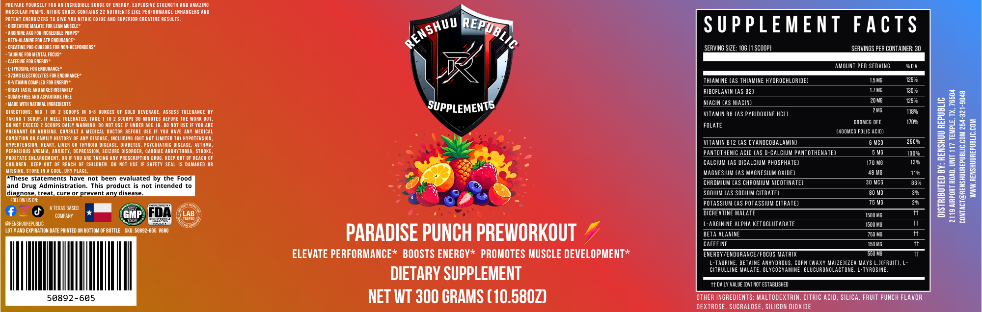 Paradise Punch – Nitric Shock Preworkout