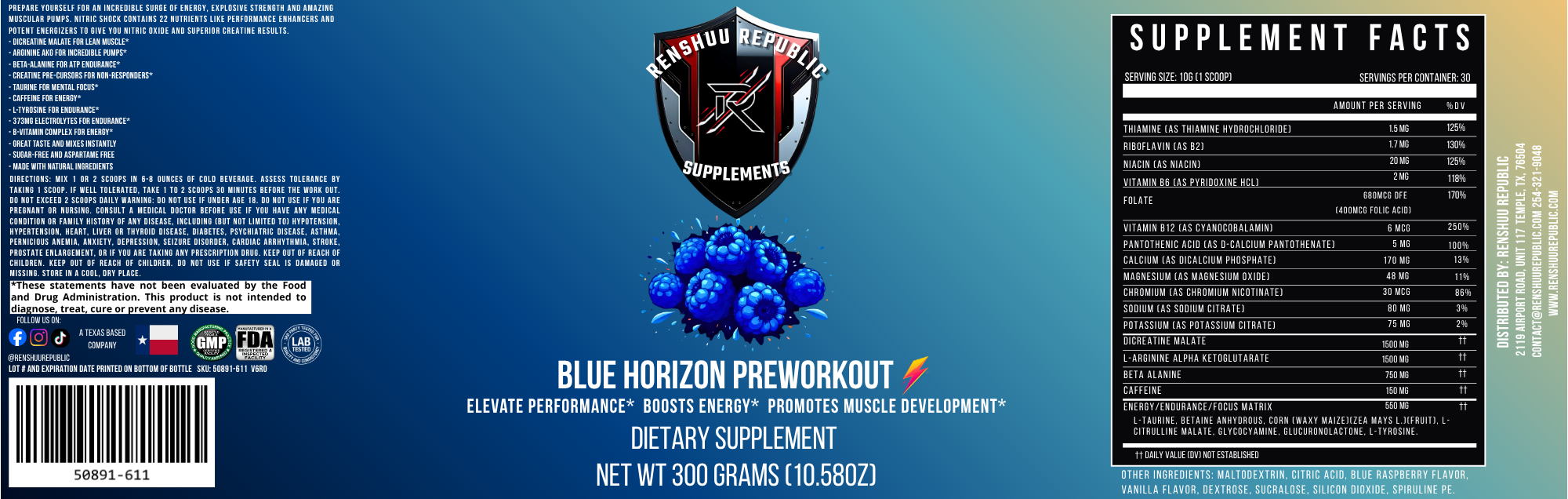 Blue Horizon – Nitric Shock Preworkout
