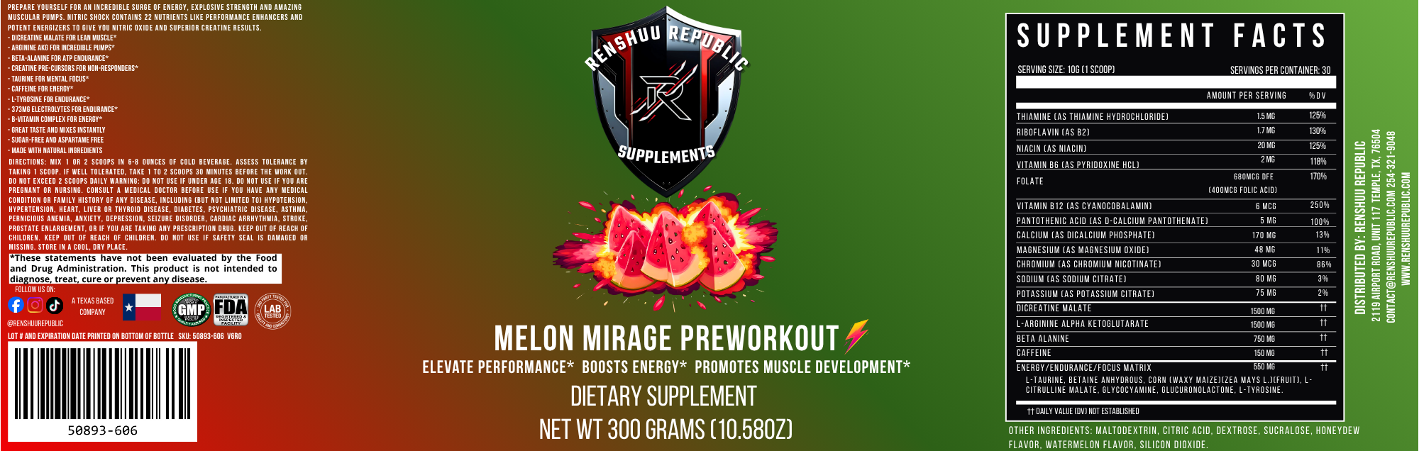 Melon Mirage – Nitric Shock Preworkout